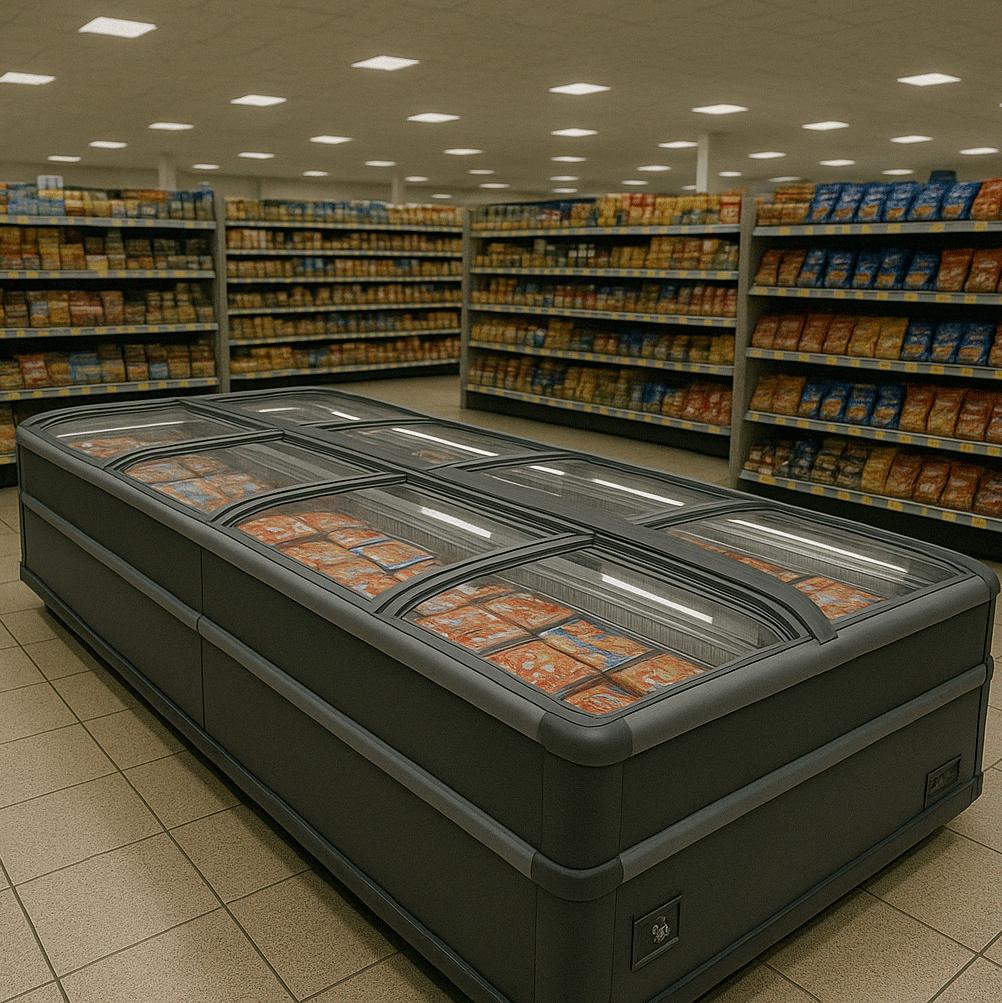 Tiefkühltruhe im Supermarkt