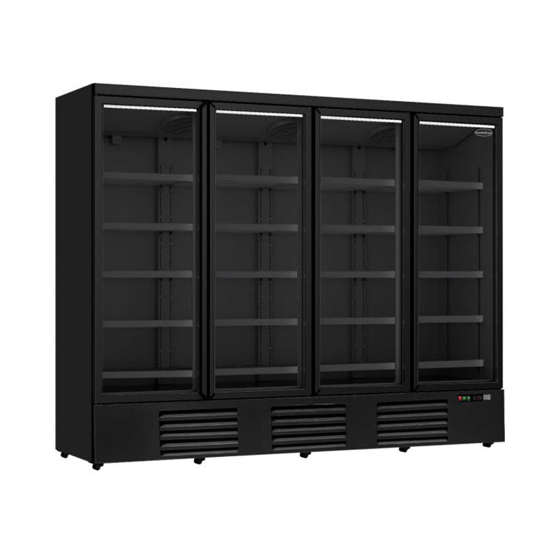 Getraenkekuehlschrank-schwarz-4-Tueren