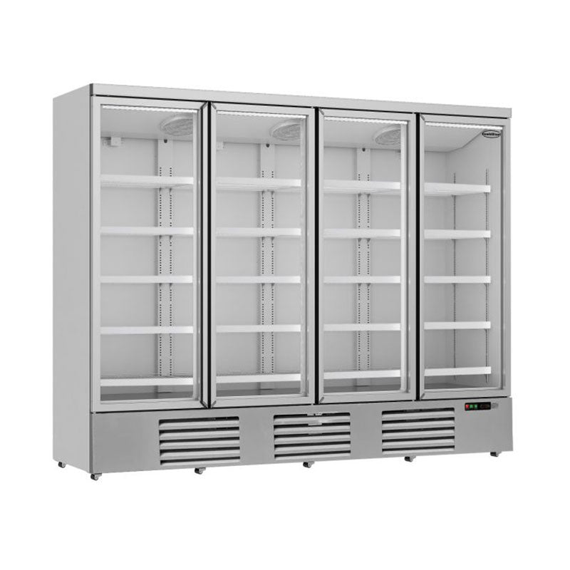 Getraenkekuehlschrank-silber-4-Tueren