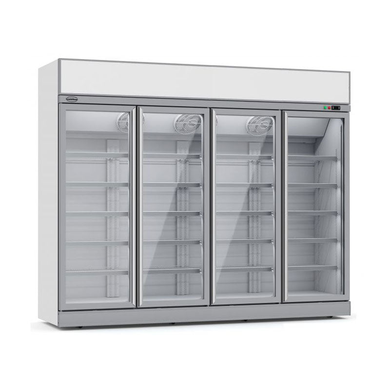 kuehlregal-mit-leuchtaufsatz-4-tueren-silber