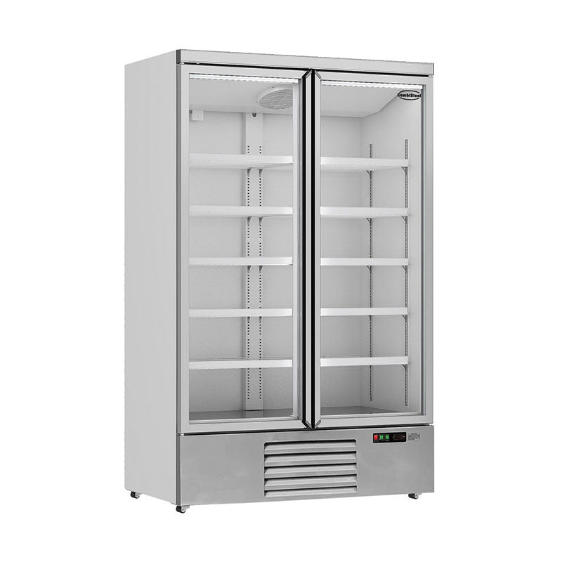Getraenkekuehlschrank-silber-2-Tueren