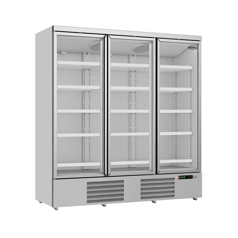 Getraenkekuehlschrank-silber-3-Tueren