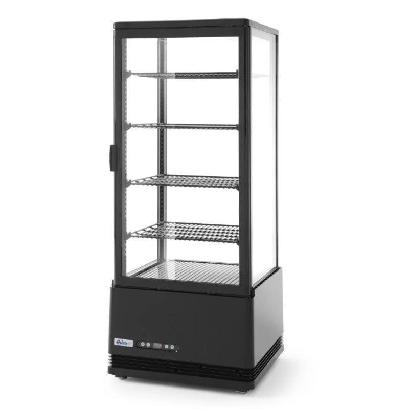 Aufsatz-Kühlvitrine Schwarz seitlich 98 Liter