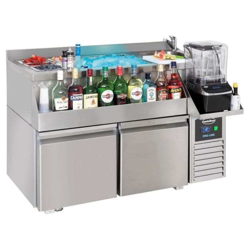 Cocktail-Bar-Kühltisch mit 2 Türen