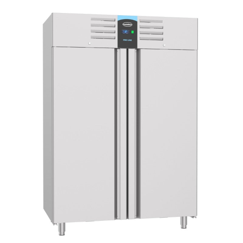  Edelstahl Gastronomie Kühlschrank 2 volltüren front