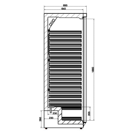 Gewerbekühlschrank skizze