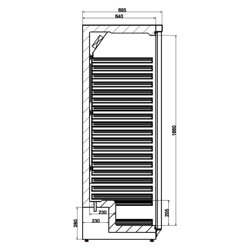 Gewerbekühlschrank skizze