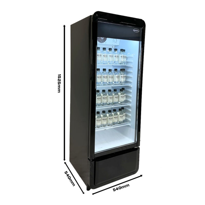 Glastürkühlschrank mit 1 tür maße