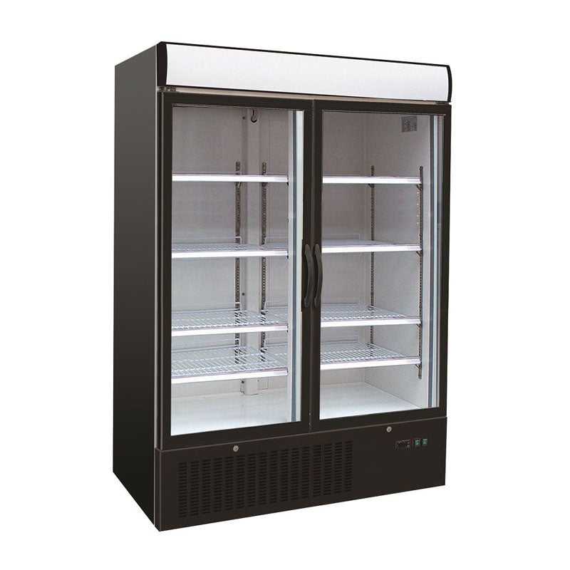 Glastuerkühlschrank mit 2 Glastüren weiß