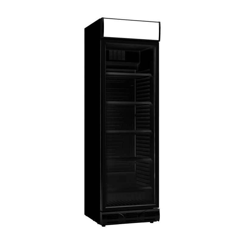Glastürkühlschrank mit Lechtaufsatz front
