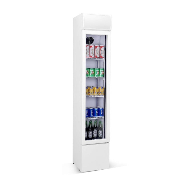 Glastürkühlschrank weiss schmal mit 1 tür frontal vorne
