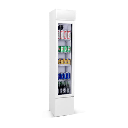 Glastürkühlschrank weiss schmal mit 1 tür frontal vorne