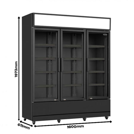 Kiosk Kühlschrank mit 3 Glastüren maße
