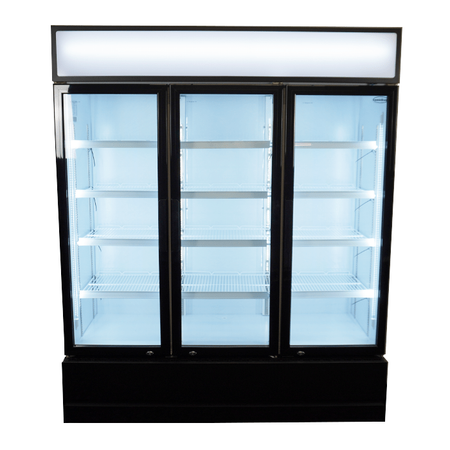Kiosk Kühlschrank mit 3 Glastüren weiß licht