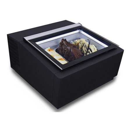 Schwarze Tischmodell Speiseeisvitrine
