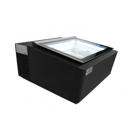 Schwarze Tischmodell Speiseeisvitrine