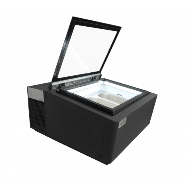 Schwarze Tischmodell Speiseeisvitrine