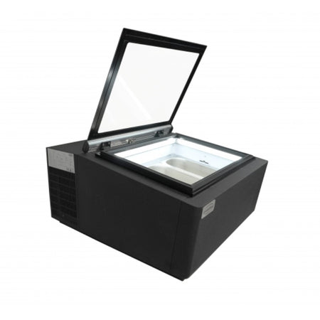Schwarze Tischmodell Speiseeisvitrine
