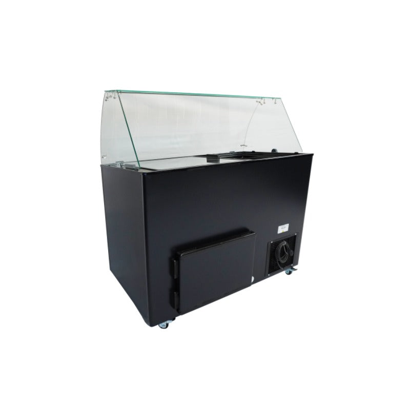 Speiseeisvitrine Java Schwarz 8x5 Liter hinten Links