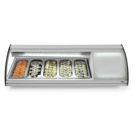 Sushi-Vitrine 5x GN 1/3 Edelstahl innen
