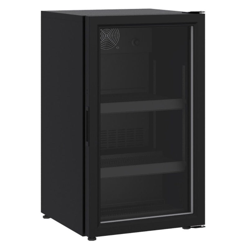Tischkühlschrank Glastür schwarz